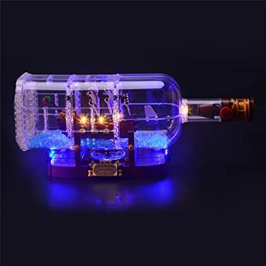 Imagem de GEAMENT Upgraded Version Bricks Light Kit for Ship in a Bottle 92177 - Compatible with Ideas 21313 Expert Building Model (Model Set Not Included)