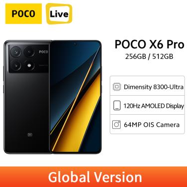 Imagem de POCO-X6 Pro 5G Smartphone  Versão Global  MTK 8300-Ultra  1.5K  120Hz  AMOLED  64MP OIS  Câmera