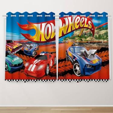 Imagem de Cortina Infantil Decoração 2,60x1,50 Temática Carros de Corrida Hot W.
