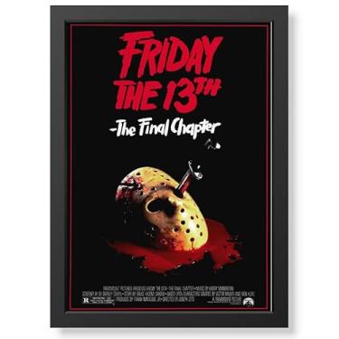 Imagem de Quadro Decorativo friday the 13th the final chapter sexta feira 13 Jason Voorhees Máscara geek.frame vidro premium decoração sala quarto anime presente decorativo parede otaku gamer qualidade filme terror poster