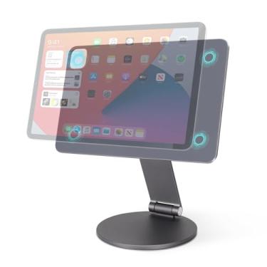 Imagem de SunFunUSA Suporte magnético atualizado para tablet iPad Pro 12,9 polegadas 360° giratório ajustável para Apple iPad Pro 12,9 polegadas 3º/4º/5º/6º, dobrável, alumínio premium, cinza espacial