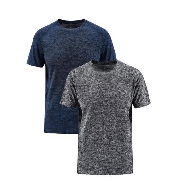 Imagem de Kit 2 Camisetas Masculina Dry Academia Treino Fitness - G - Vinho e Cinza-Masculino