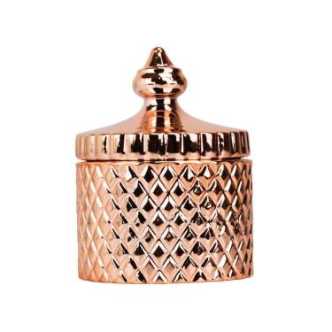 Imagem de Enfeite De Porcelana Decoração Porta Objeto Rosê 11X8X8 Cm