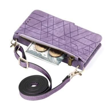 Imagem de Crossbody Zipper Wallet Card Bag Case Ultra Cord Leather Strap Cover para Xiaomi Note 12 Pro Plus 11S 10 10S 12T 13, roxo, para Redmi Note 11 4G
