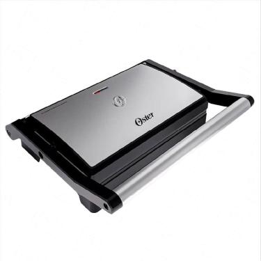Imagem de Mini Grill e Sanduicheira Oster OGRL230 2em1 Inox Antiaderente  