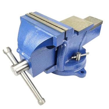 Imagem de Torno de bancada de 15 cm, cabeça giratória dupla, torno de tubo de mesa resistente com rotação de 360 graus, braçadeira de mesa de 150 mm para artesanato, marcenaria industrial