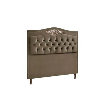 Imagem de Cabeceira Estofada Holanda 1,40 Casal Veludo Star Confort Marrom Castor