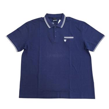 Imagem de Camiseta Polo Cavalera Ermanno 100% Algodão Azul Plus Size G2