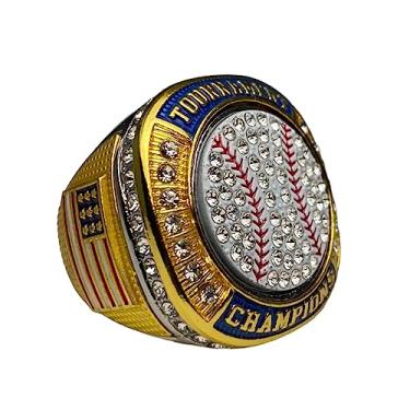 Imagem de Legacy Rings Pacote com 1 ou 12 anéis de troféu de campeonato de beisebol de softball, campeões ou finalistas, prateado claro (1, prata campeã, 10)