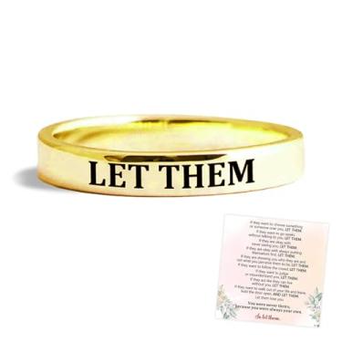 Imagem de LIU JUN Let Them Ring, anel empilhável com gravação de aço inoxidável para mulheres, presente de encorajamento de personalidade para melhores amigas das irmãs da irmandade, joias inspiradoras para