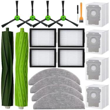 Imagem de Acessórios de peças de reposição para iRobot Roomba Combo i5, i5+, j5, j5+ robô aspirador de pó, 1 conjunto de escova de rolo, 4 filtros e 4 esfregões e 4 sacos de vácuo e 4 escovas laterais