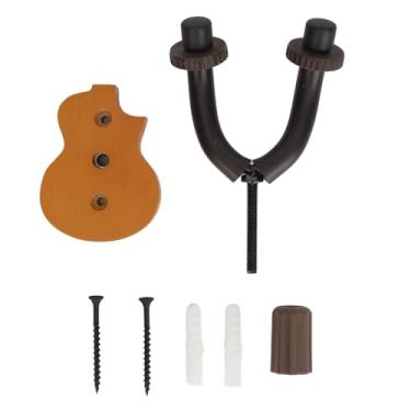 Imagem de Cabide de Parede para Ukulele, Ganchos de Parede Elegantes Em Forma de u para Exibição de Ukulele, Bandolim, Banjo, Concerto, Estúdio (cor de madeira escura)