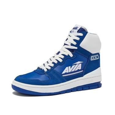 Imagem de Avia Tênis de basquete masculino 830, tênis retrô de cano alto para uso interno ou externo, rua ou quadra, tamanho 7 a 16, Azul médio/branco, 35/36 BR