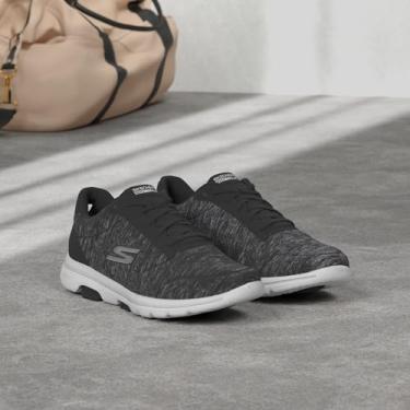 Imagem de Skechers Go Walk 5 True Tênis feminino, Preto/branco, 7 Wide