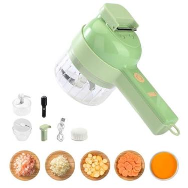 Imagem de Processador Cortador Elétrico Verde 4 Em 1 110V/220V Cozinha - Correia