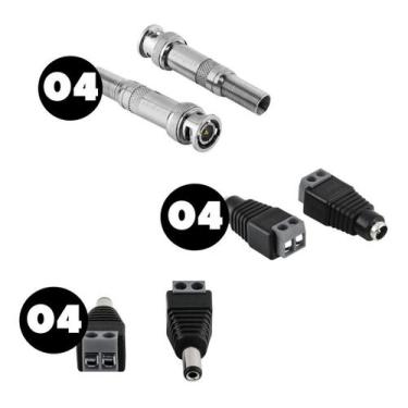 Imagem de Kit Com 12 Conectores Bnc E P4 Conex 1000 Intelbras