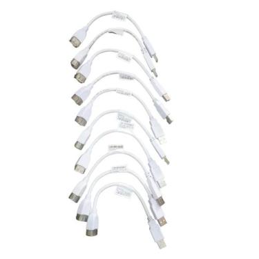 Imagem de Kit 10 Cabos Mini Extensor Usb 2.0 Macho e Femea 22cm Branco - Premium