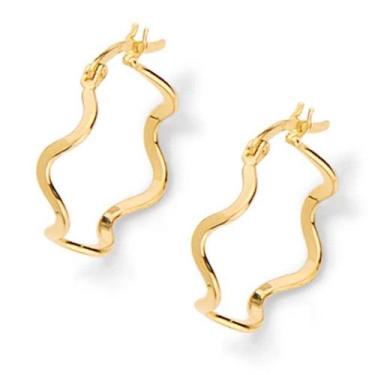 Imagem de Brincos banhado ouro 3x 24k 18k e 22k femininos argola rommanel ondula