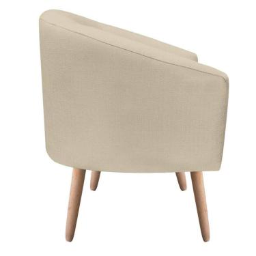 Imagem de Poltrona Stella Linho Areia A27 Pés Palito Natural D´rossi