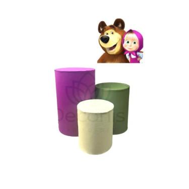 Imagem de Trio De Capas para Cilindro Decoração da Sua FESTA TEMA MASHA E O URSO