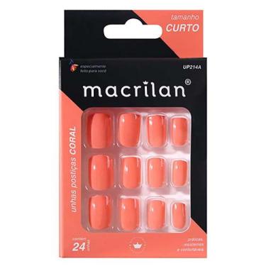 Imagem de Unhas Postiças Macrilan Tamanho Curto, Coral - UP214A