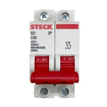 Imagem de Disjuntor Steck Bipolar Duplo Curva C 10a, 16a, 20a, 25a, 32a, 40a, 50