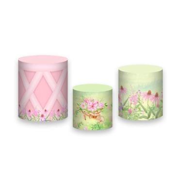 Imagem de Trio de Capas de Cilindro - Jardim Cute Coração e Borboletas 022 - Via