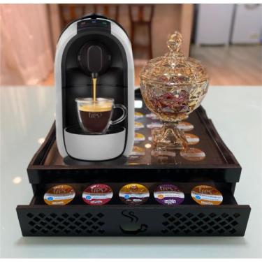 Imagem de Porta Capsulas E Porta Maquina organizador Café três corações com vidr