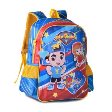 Imagem de Mochila Costas Os Aventureiros Luccas Neto Escolar Infantil, Azul