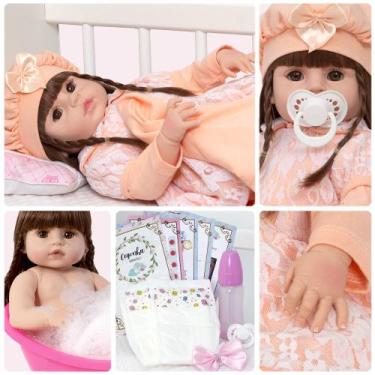 Imagem de Bebe Reborn Realista Corpo de Silicone Fofa Envio Imediato - Cegonha R