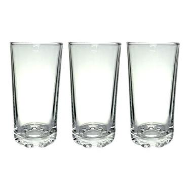 Imagem de Conjunto C/3 Copos Altos Ravi Em Vidro Para Servi 300ml - G4U