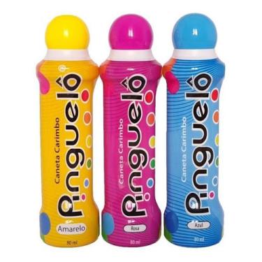 Imagem de Kit 3 Canetas Carimbo Pinguelô 80ml -  Cores Cmik