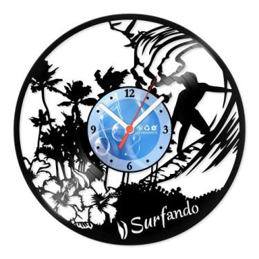 Imagem de Relógio De Parede Disco Vinil Esportes - Surfando - VES-199 - Modernar