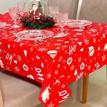 Imagem de Toalha De Mesa Retangular Estampada Natal Mesa de Jantar Natalina - Mi