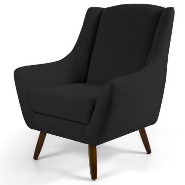 Imagem de Poltrona Decorativa Sala de Estar Juliet Pés de Madeira B-300 Veludo P