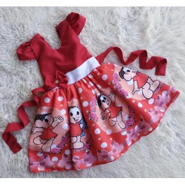 Imagem de Vestido Infantil Temático Simples Monica Vermelho - aurea, P