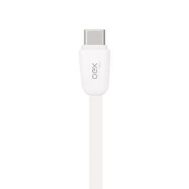 Imagem de Cabo Type C Para Type C 30W 1 Metro Flat OEX CE207 Branco - OEX ENJOY
