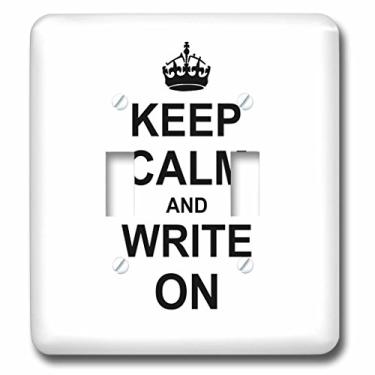 Imagem de 3dRose lsp_157787_2 Keep Calm and Write On Carry On Writing Autor Phd Tese Writer Gifts Fun Funny Funny Humor Humorous Double Toggle Switch