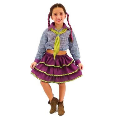 Imagem de Roupa Festa Junina Infantil Saia Caipira Babados 2 A 10 Anos - Fantasi