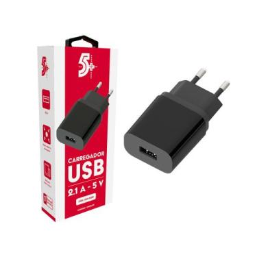 Imagem de Carregador Tomada Plug Adaptador Fonte Usb 5v 2.1a Bivolt - 5+