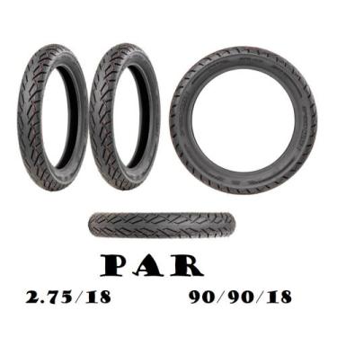 Imagem de Par Pneu Cg Titan 150/160 90/90-18 + 2/75-18 - Pneu tras/dian Speedmax