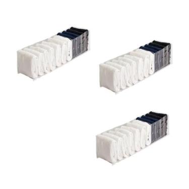 Imagem de Kit 3 Colmeias Organizadoras Cristal 40x10x10cm Gavetas Guarda-Roupas 