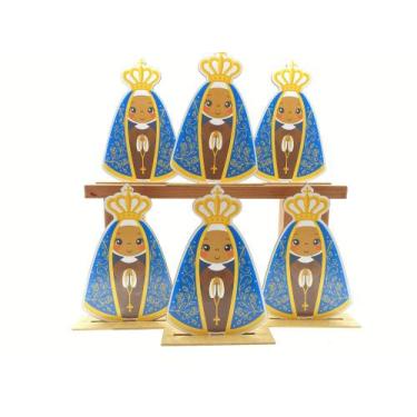 Imagem de Kit Display de Mesa 6 Peças Para Festa N.S. Aparecida MDF - Juju Brasi