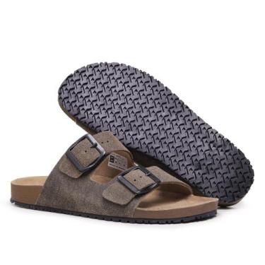 Imagem de Sandalia ANBoots Papet Confortavel em Couro Legitimo- Camurça Cinza, C