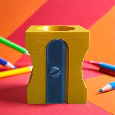 Imagem de Amanda3D Porta-lápis Decorativo Amarelo Retrô Organizador