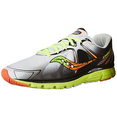 Imagem de Saucony Tênis de corrida masculino Kinvara 6, Branco/Citron/Laranja, 11.5