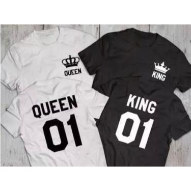 Imagem de Kit Camisa E Baby Look Casal Namorados Amor Love King Queen - SEMPRENA
