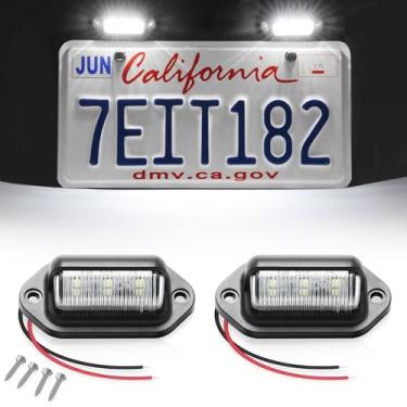 Imagem de LivTee Luz LED à prova d'água de 12 V, para trailer, caminhonete, SUV, trailer, van, cortesia e luzes de carga, branco xenon (2 peças)