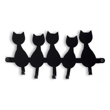 Imagem de Porta Chaves Gatos Preto - Loja Dinka