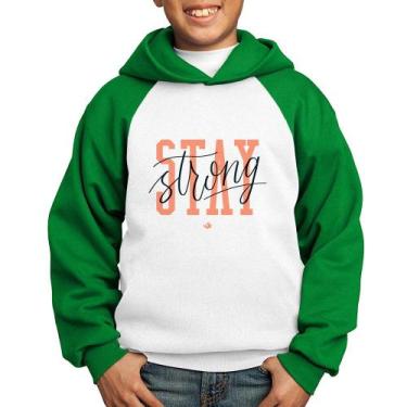 Imagem de Moletom Infantil Stay Strong - Foca na Moda, Branco, Verde, 12